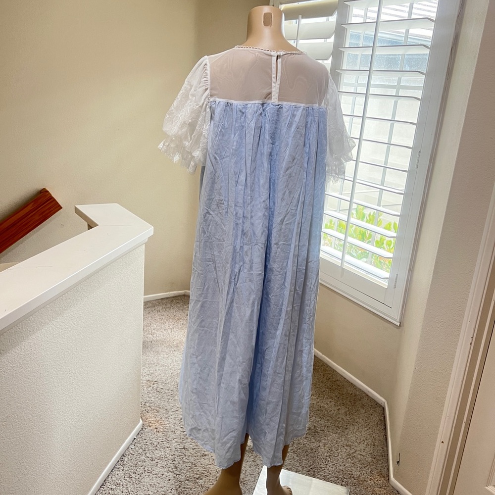 Power Blue cottagecore fairycore Cotton Dress Nightgown traditional wife Medium - Picture 5 of 10